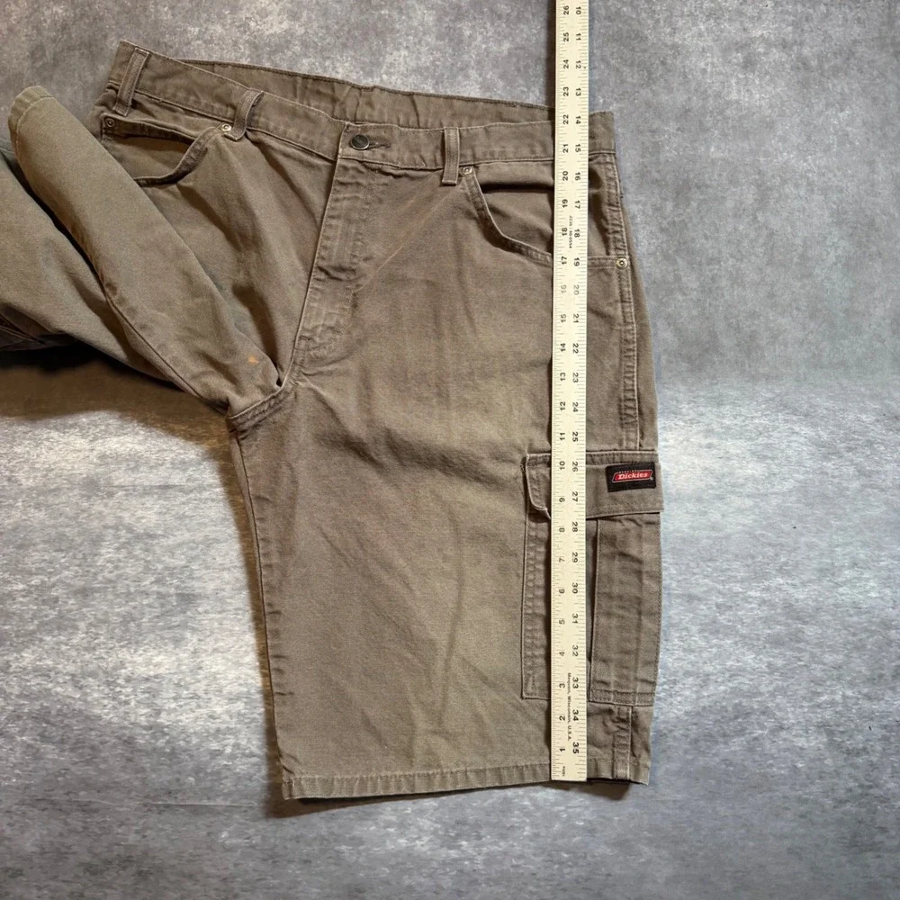 Dickies Mens Gray Cotton Canvas Cargo Shorts Size 36 Utility Workwear